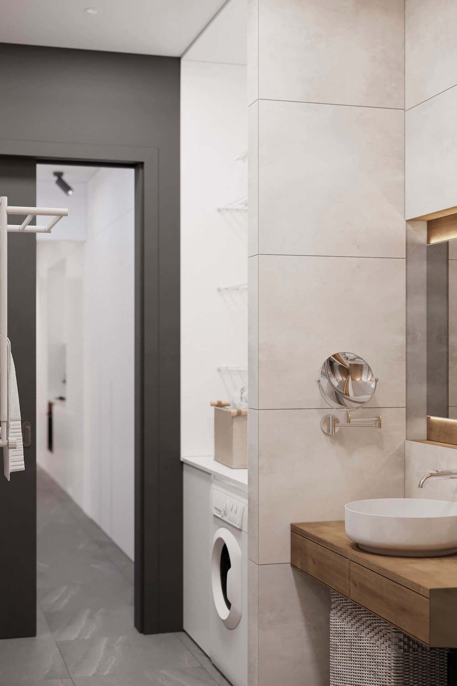 Фотография: Ванная в стиле Минимализм, Квартира, Проект недели, Geometrium, Более 90 метров, Kronospan – фото на INMYROOM