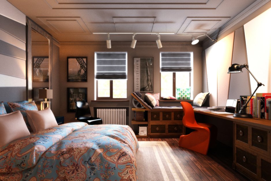 Фотография: Спальня в стиле Лофт, Квартира, Дома и квартиры – фото на INMYROOM