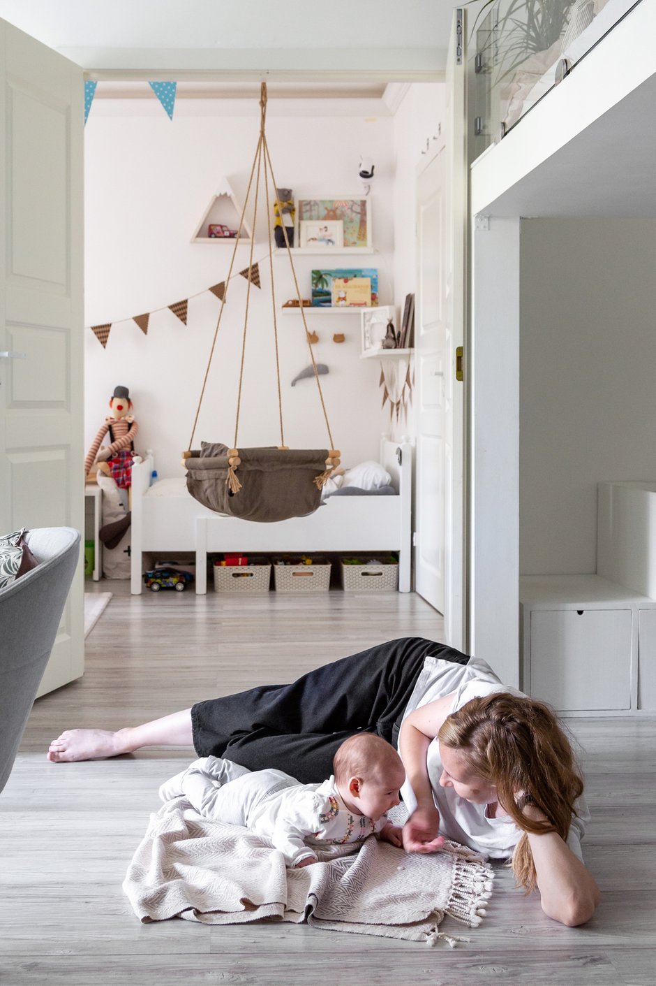 Фотография: Детская в стиле Скандинавский, Квартира, Белый, Проект недели, Москва, Серый, Коричневый, Герой InMyRoom, Хрущевка, 2 комнаты, 40-60 метров, I-511, Даша Третьякова – фото на INMYROOM