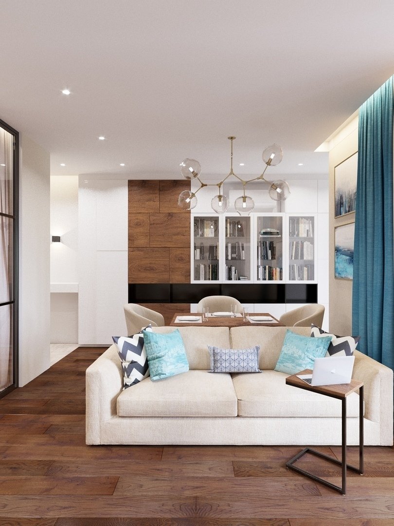 Фотография: Гостиная в стиле Современный, Квартира, Проект недели, Химки, Монолитный дом, 3 комнаты, 60-90 метров, Анна Русскина – фото на INMYROOM