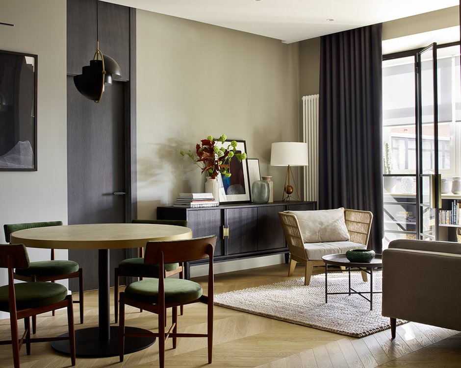 Фотография: Гостиная в стиле Эклектика, Современный, Квартира, Проект недели, Москва, 3 комнаты, 60-90 метров, Aiya Design – фото на INMYROOM