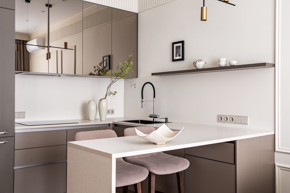 Фотография: в стиле , Квартира, Проект дня, 2 комнаты, 40-60 метров, Анна Жижайкина, современный с элементами неоклассики – фото на INMYROOM