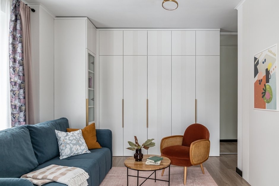 Фотография: Гостиная в стиле Современный, Квартира, Проект недели, Москва, Монолитный дом, 2 комнаты, 60-90 метров, Татьяна Романова, T Home – фото на INMYROOM