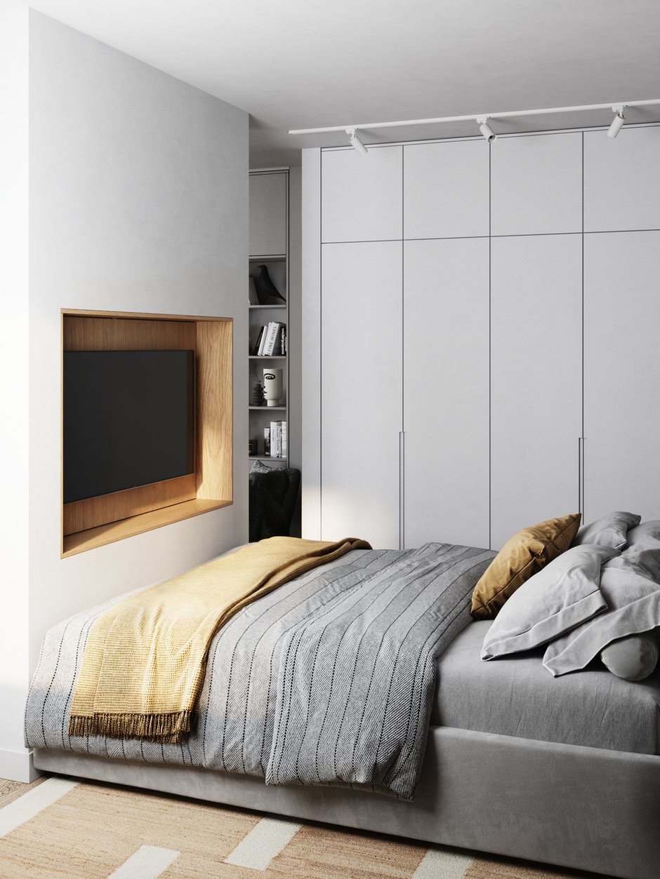 Фотография: Спальня в стиле Современный, Квартира, Студия, Проект недели, 1 комната, 40-60 метров, Домодедово, MA Team – фото на INMYROOM