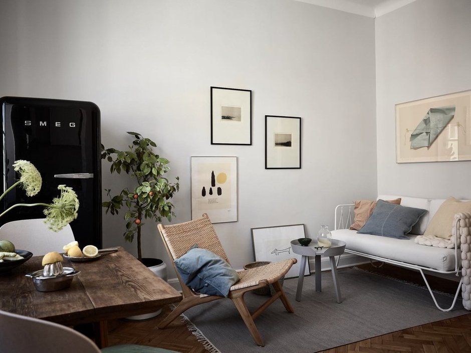 Фотография: Кухня и столовая в стиле Скандинавский, Малогабаритная квартира, Квартира, Швеция, Гид, дизайн-гид, малогабаритка, до 40 метров – фото на INMYROOM