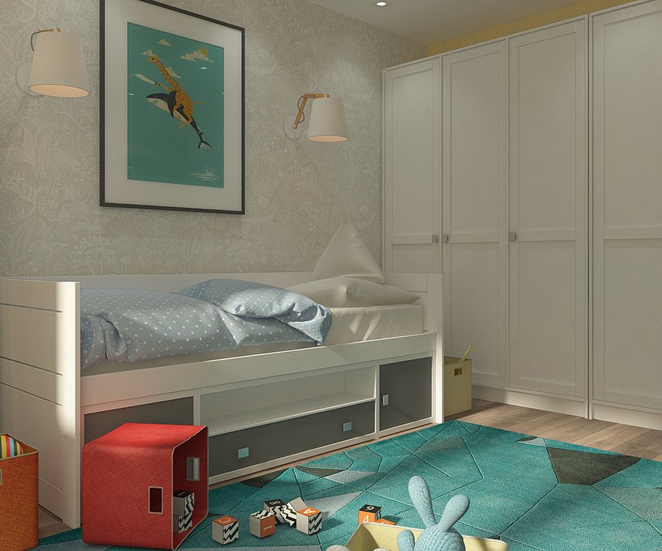 Фотография:  в стиле , Современный, Квартира, Планировки, Axo Light, BoConcept, HOFF, Мебель и свет, Белый, Проект недели, Зеленый, Бежевый, Dulux, Желтый, Серый, Бирюзовый, SLV, ИКЕА, Подмосковье, KARTELL, Atlas Concorde, Villeroy & Boch, Roca, Cosmorelax, Borastapeter, Slamp, гардеробная в спальне, Belfloor Provence, Roben Oslo, трешка в стиле контемпорари, кабинет в лоджии – фото на INMYROOM