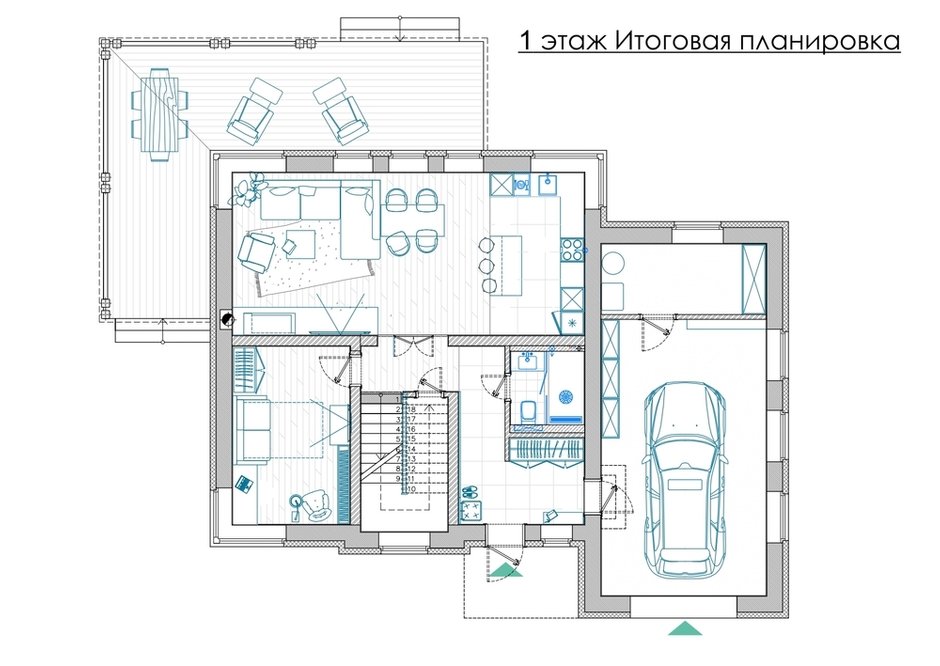 Фотография: Планировки в стиле , Дом, Проект дня, Дом и дача, Ленинградская область, 4 и больше, Более 90 метров, Светлана Куксова, минимализм с элементами современного дизайна – фото на INMYROOM