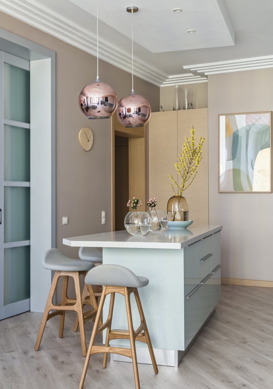 Фотография: Кухня и столовая в стиле Современный, Квартира, Проект недели, Санкт-Петербург, 3 комнаты, Более 90 метров, Евгения Демидова – фото на INMYROOM