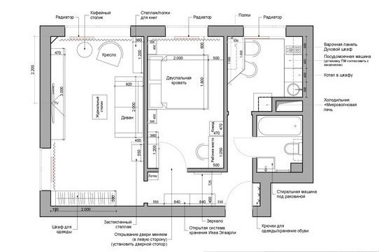 План с расстановкой мебели