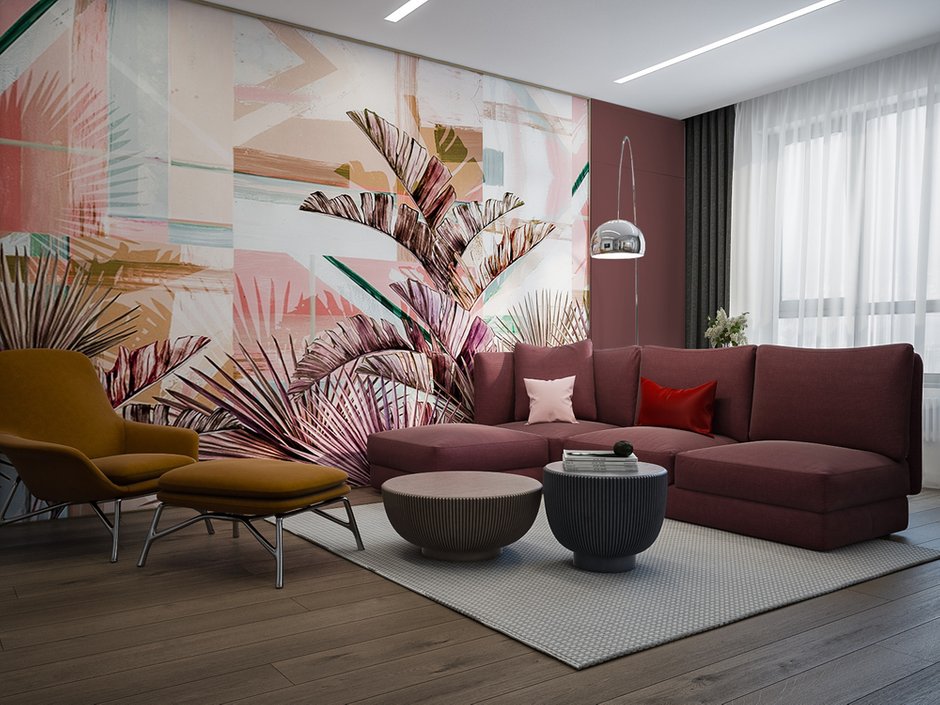 Фотография: Гостиная в стиле Современный, Квартира, Минимализм, Проект недели, Москва, 3 комнаты, Более 90 метров, «Точка дизайна», Екатерина Уразова – фото на INMYROOM