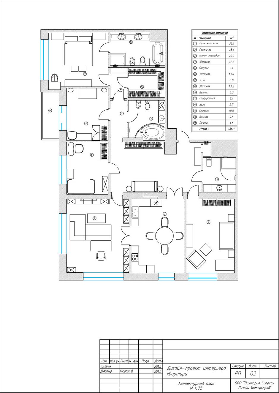 Фотография: Планировки в стиле , Квартира, Проект недели, Москва, Виктория Киорсак, 4 и больше, Более 90 метров – фото на INMYROOM