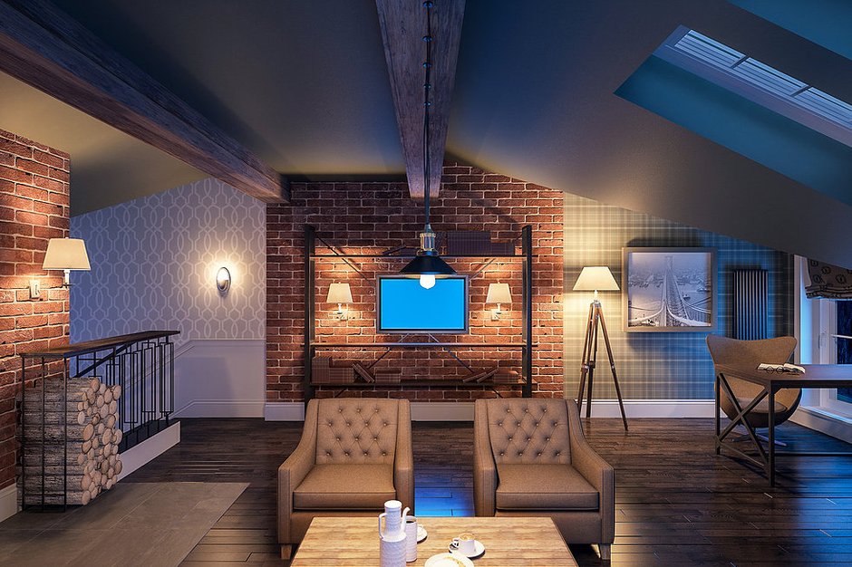 Фотография: Кабинет в стиле Лофт, Прованс и Кантри, Классический, Проект недели, Дом и дача, Московская область, Таунхаус, Дмитрий Коротецкий, Виктория Коротецкая, Lab21Studio, дуплекс – фото на INMYROOM