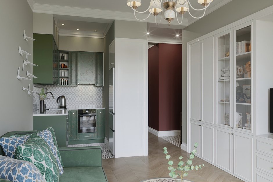 Фотография: Кухня и столовая в стиле Эклектика, Квартира, Проект недели, Монолитный дом, 2 комнаты, 40-60 метров, 60-90 метров, Истра, Andrei Lobin Design Buro, Андрей Лобин – фото на INMYROOM