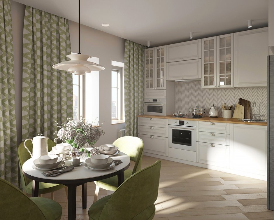 Фотография: Кухня и столовая в стиле Современный, Скандинавский, Квартира, Проект недели, Блочный дом, 2 комнаты, 60-90 метров, Великий Новгород, Ирина Петрова – фото на INMYROOM