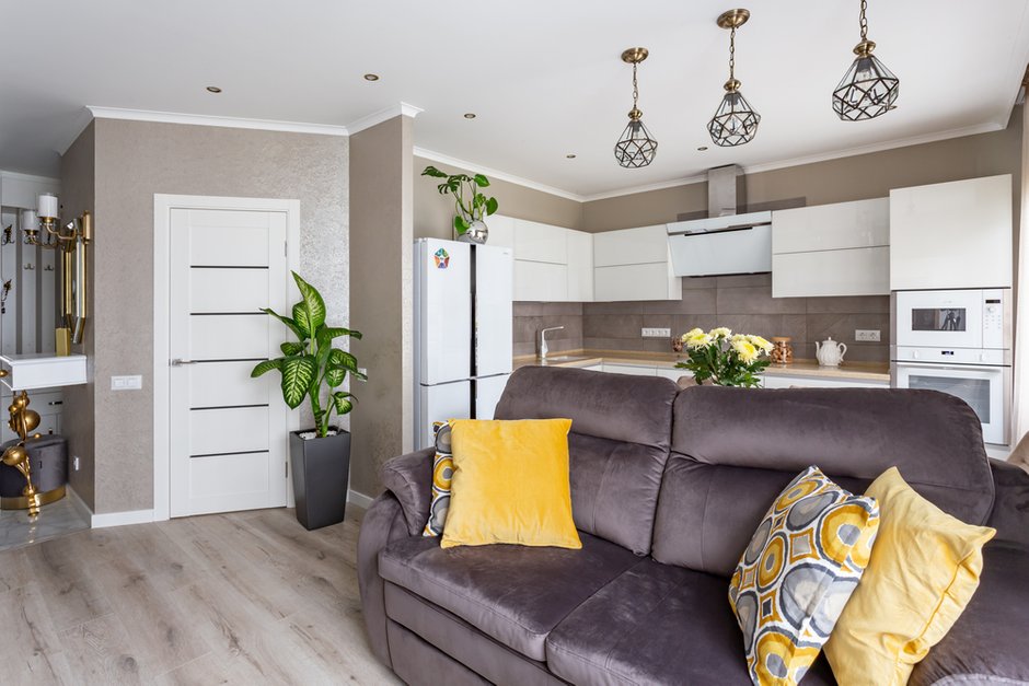 Фотография: Гостиная в стиле Современный, Квартира, Проект недели, Москва, 3 комнаты, 60-90 метров, Ирина Долганова – фото на INMYROOM