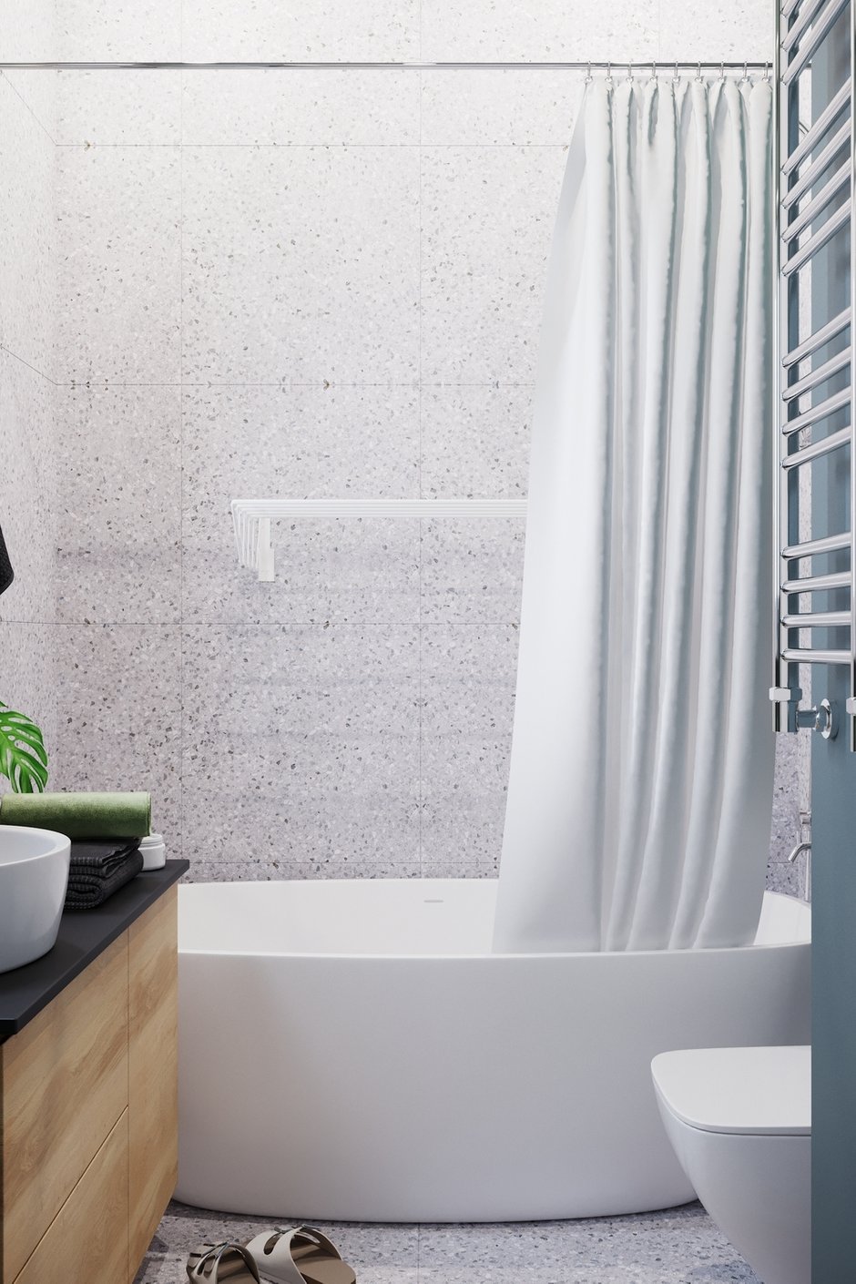 Фотография: Ванная в стиле Скандинавский, Кухня и столовая, Прихожая, Гостиная, Спальня, Лофт, Квартира, Проект дня, Серый, 2 комнаты, до 40 метров, Студия 20:18 – фото на INMYROOM