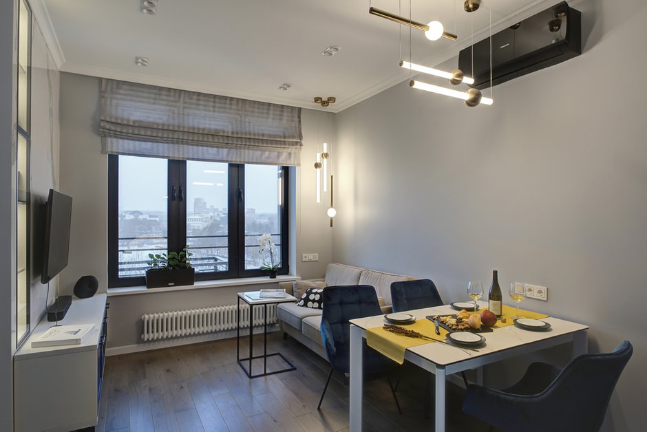 Фотография: Кухня и столовая в стиле Современный, Квартира, Проект недели, Москва, 2 комнаты, до 40 метров, Royal Fusion – фото на INMYROOM