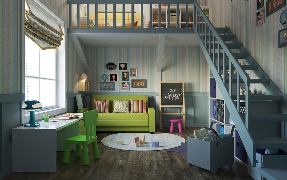 Фотография: Детская в стиле Прованс и Кантри, Дом, Проект недели, Дом и дача, Екатеринбург, Юлия Калеми, 4 и больше, Более 90 метров – фото на INMYROOM