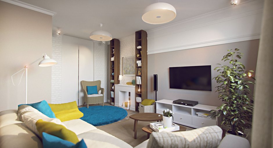 Фотография:  в стиле , Современный, Квартира, Проект недели, Калининград, Guinea Interior Design, новостройка, Панельный дом, 1 комната, 40-60 метров – фото на INMYROOM