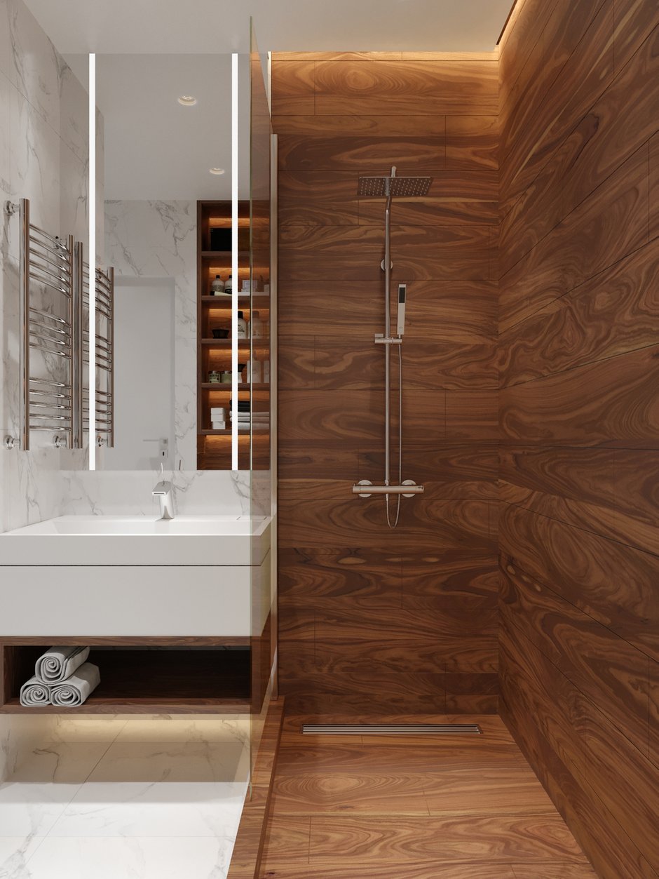 Фотография: Ванная в стиле Современный, Квартира, Проект недели, Москва, Монолитный дом, 2 комнаты, 40-60 метров, Руслан Просвирин, PROSVIRIN DESIGN STUDIO – фото на INMYROOM