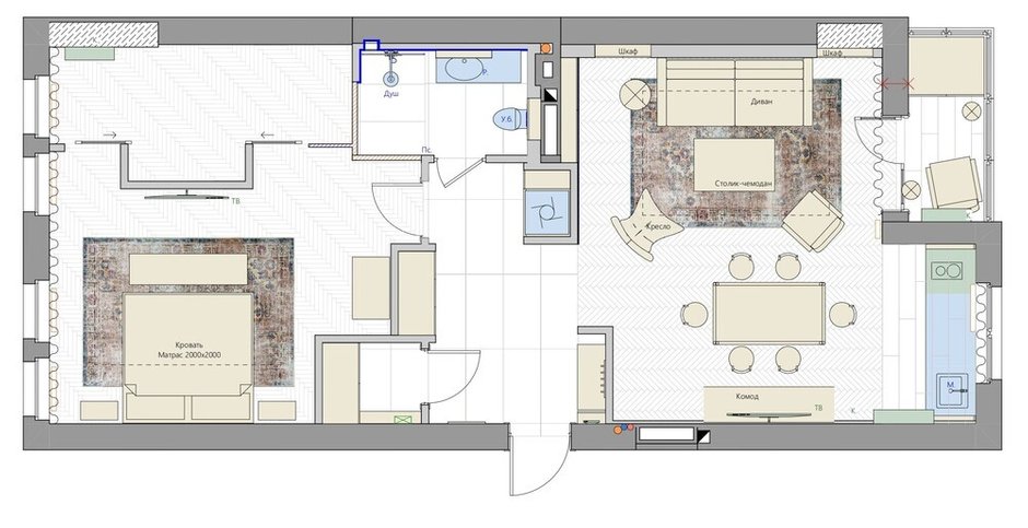 Фотография:  в стиле , Квартира, Проект дня, Калининград, Кирпичный дом, 2 комнаты, 60-90 метров, минимализм, современный, дизайн интерьера фото – фото на INMYROOM