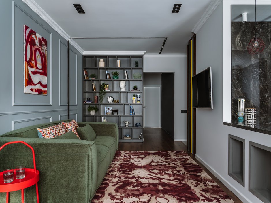 Фотография: Гостиная в стиле Современный, Квартира, Проект недели, 2 комнаты, 60-90 метров, Люберцы, Евгения Пестова – фото на INMYROOM