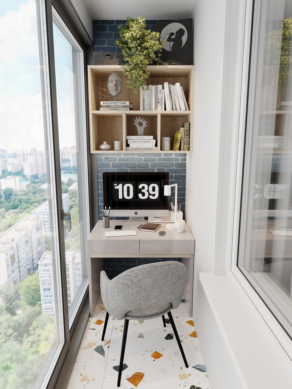 Фотография: Кабинет в стиле Современный, Малогабаритная квартира, Квартира, Студия, Проект недели, Москва, до 40 метров, KS Interiors, Екатерина Силантьева – фото на INMYROOM