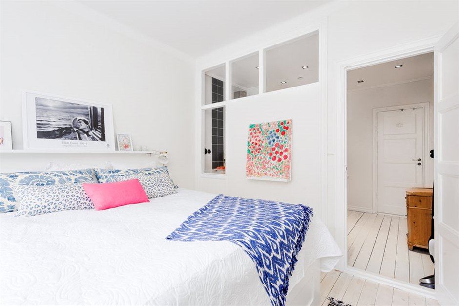 Фотография: Спальня в стиле Скандинавский, Малогабаритная квартира, Квартира, Дома и квартиры – фото на INMYROOM