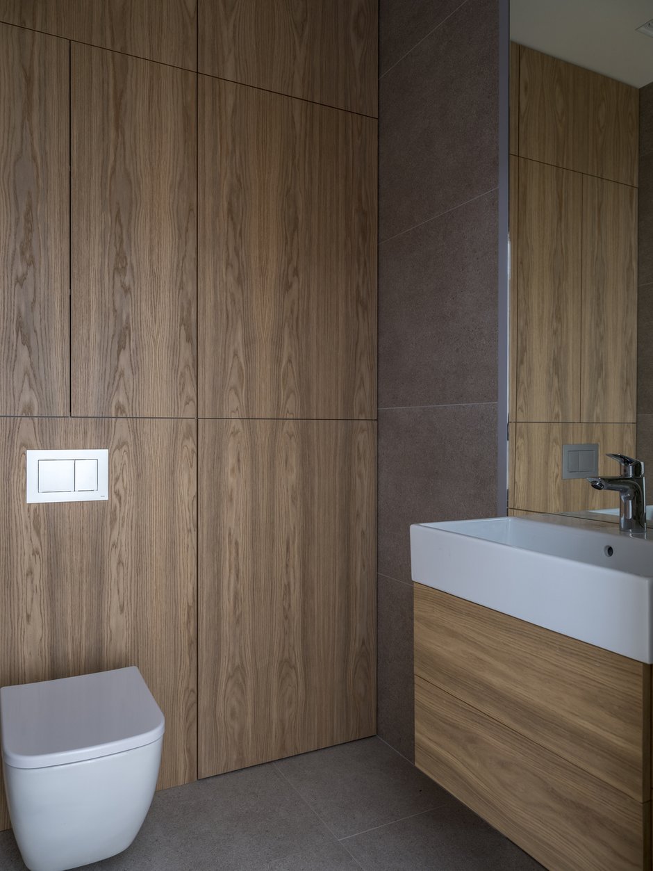 Фотография: Ванная в стиле Современный, Скандинавский, Квартира, Проект недели, Москва, Алексей Иванов, Павел Герасимов, Geometrium, Монолитный дом, 4 и больше, Более 90 метров – фото на INMYROOM