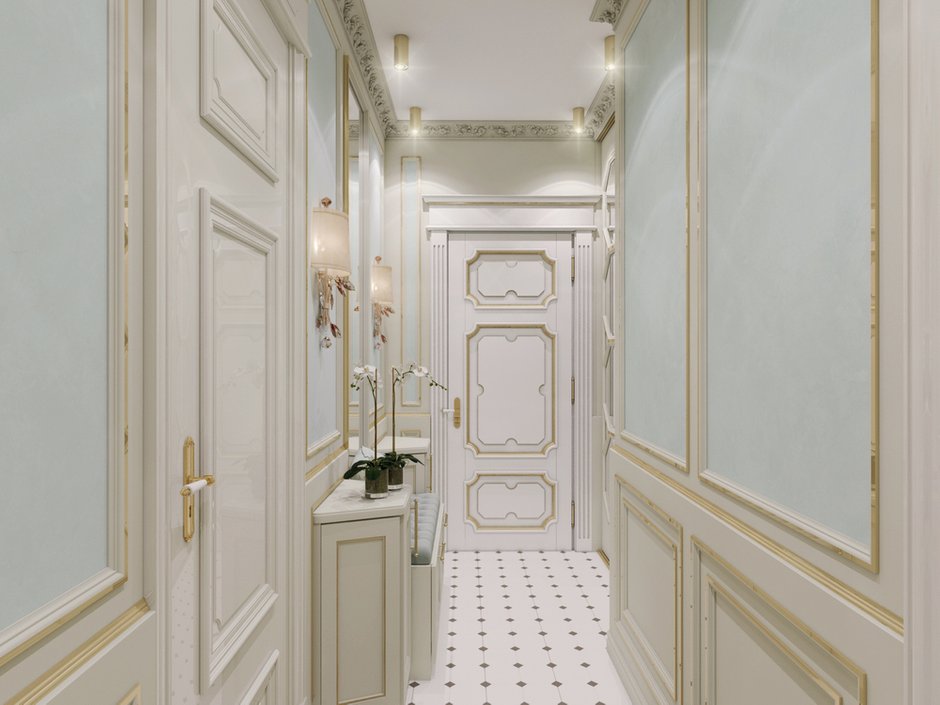 Фотография: Прихожая в стиле Классический, Эклектика, Квартира, Проект недели, Москва, Яна Волкова, Юрий Волков, Студия Волковых, новостройка, Монолитный дом, 2 комнаты, 60-90 метров – фото на INMYROOM