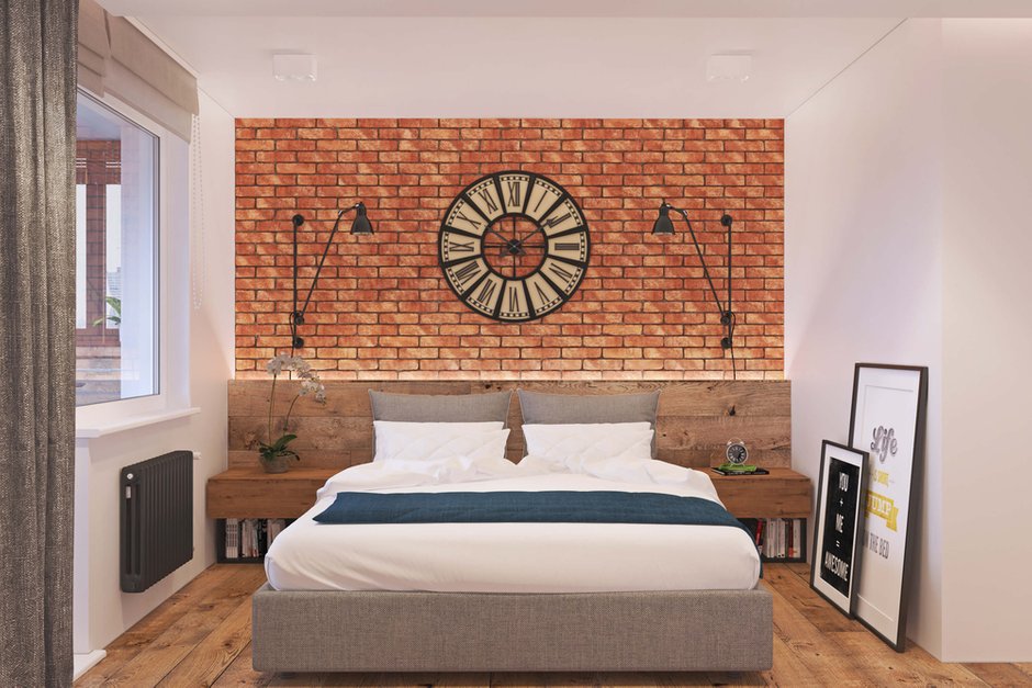 Фотография: Спальня в стиле Лофт, Квартира, Проект недели, Одинцово, Geometrium, Московская область, Монолитный дом, 2 комнаты, 60-90 метров – фото на INMYROOM