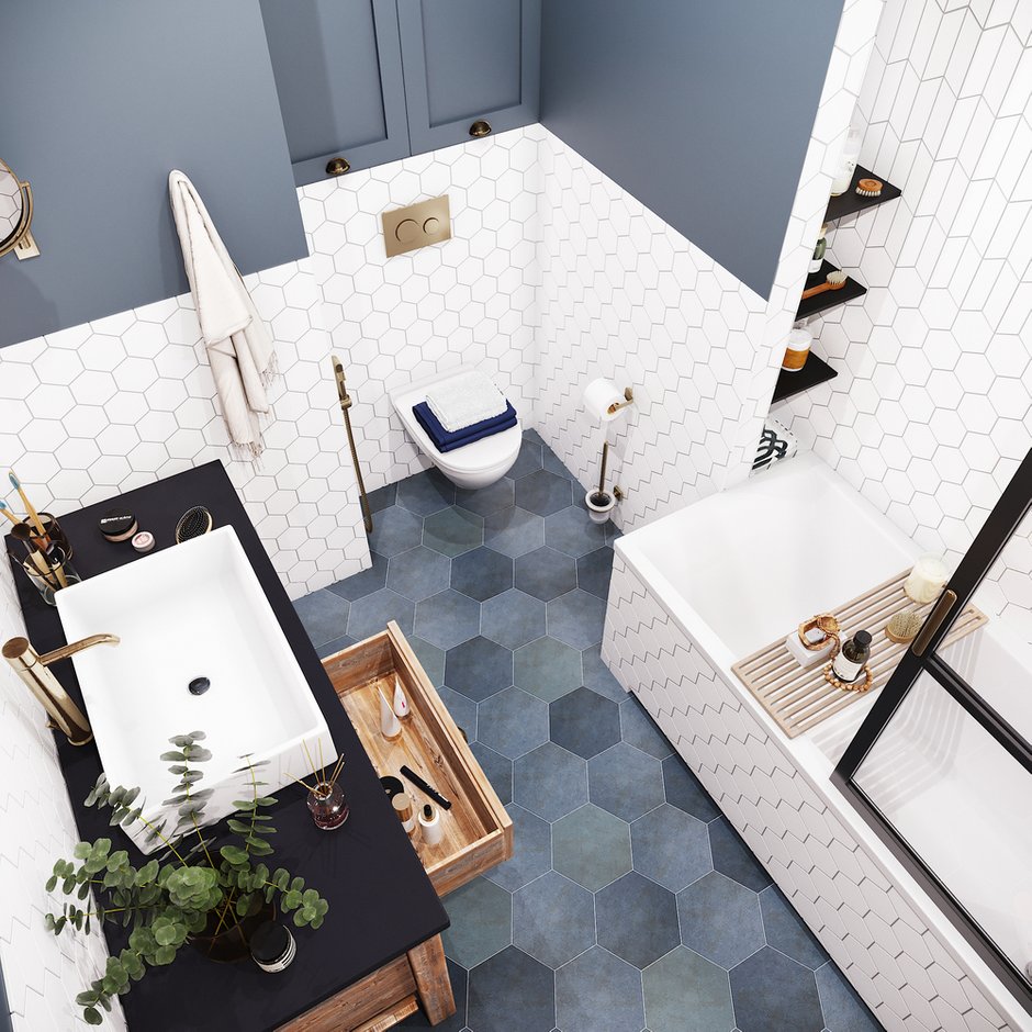 Фотография: Ванная в стиле Скандинавский, Современный, Квартира, Проект недели, Москва, 3 комнаты, 60-90 метров, Монолитно-кирпичный, Студия 20:18, ПРЕМИЯ INMYROOM – фото на INMYROOM