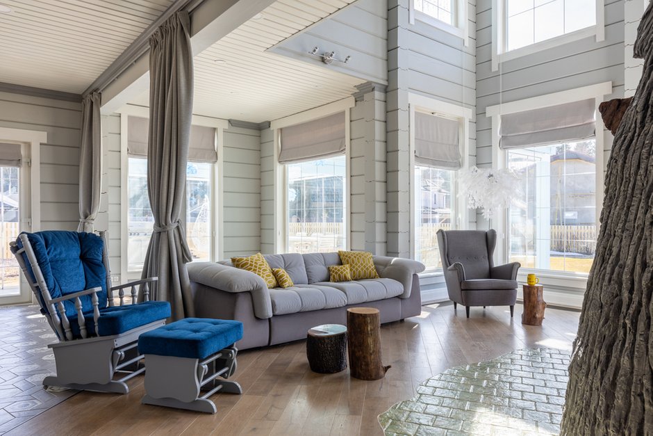 Фотография: Гостиная в стиле Скандинавский, Современный, Эко, Дом, Проект недели, Санкт-Петербург, Дом и дача, 4 и больше, Более 90 метров, Евгения Попова – фото на INMYROOM