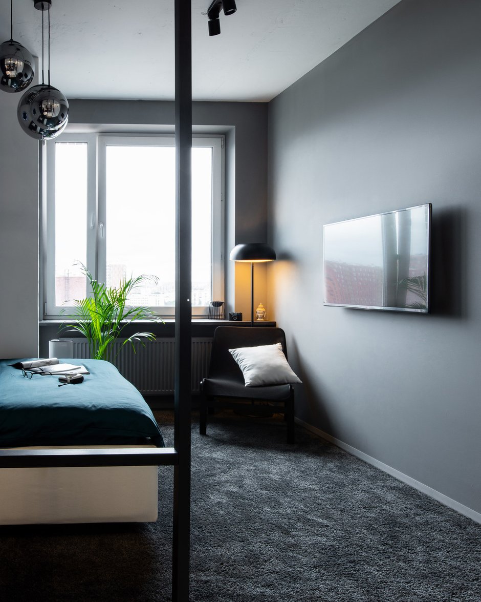 Фотография: Спальня в стиле Минимализм, Квартира, Студия, Проект дня, Москва, до 40 метров, Давид Аксенов – фото на INMYROOM