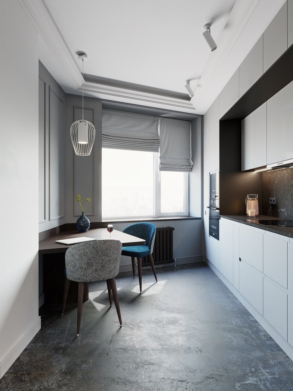 Фотография: Кухня и столовая в стиле Современный, Квартира, Минимализм, Проект недели, Санкт-Петербург, Олеся Малицкая, Сергей Малицкий, Студия Малицких, Монолитный дом, 3 комнаты, 60-90 метров – фото на INMYROOM