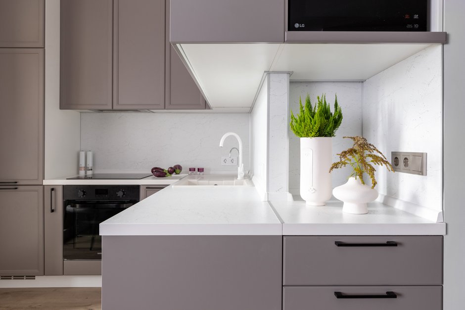 Фотография: Кухня и столовая в стиле Современный, Квартира, Проект недели, Красногорск, 3 комнаты, 40-60 метров, Анастасия Бондарева – фото на INMYROOM