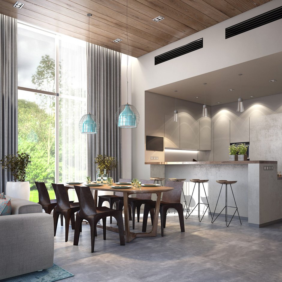 Фотография:  в стиле , Современный, Дом, Россия, BoConcept, Gramercy Home, Restoration Hardware, Белый, Зеленый, Бежевый, Серый, Коричневый, Умный дом, Эко, Подмосковье, Дом и дача, дом в экостиле, Villeroy & Boch, Poliform, Gramercy Smania, Limha Cemento, Alcaraz, как оформить дом в экостиле – фото на INMYROOM