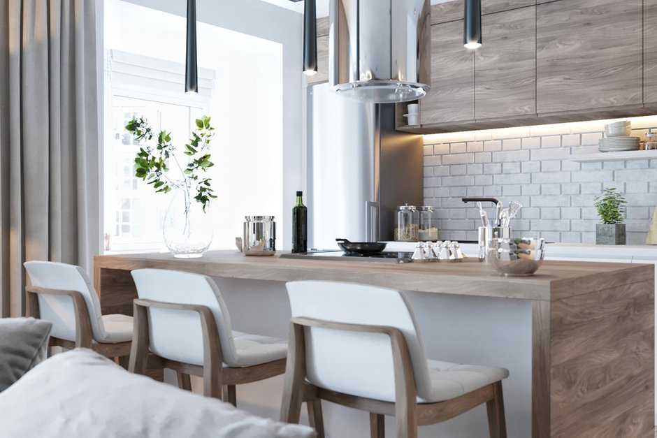 Фотография: Кухня и столовая в стиле Современный, Эко, Квартира, Проект недели, Монолитный дом, 3 комнаты, 60-90 метров, Днепропетровск, PARA Studio – фото на INMYROOM