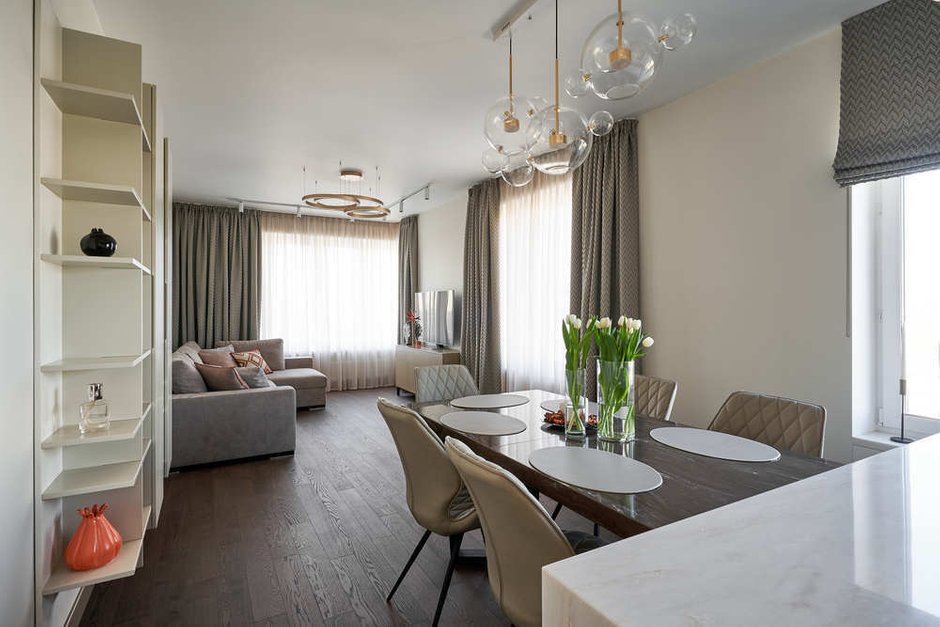 Фотография: Кухня и столовая в стиле Современный, Квартира, Проект недели, Москва, 4 и больше, Более 90 метров, Татьяна Евсеева, Елена Немова – фото на INMYROOM