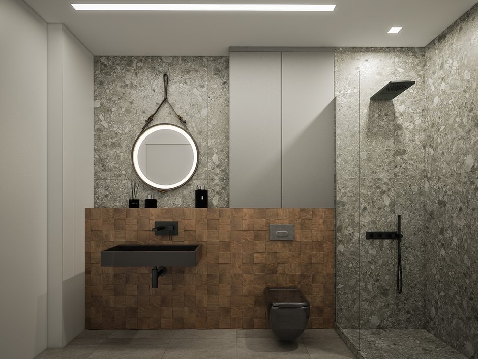 Фотография: Ванная в стиле Современный, Квартира, Минимализм, Проект недели, Москва, 3 комнаты, Более 90 метров, «Точка дизайна», Екатерина Уразова – фото на INMYROOM