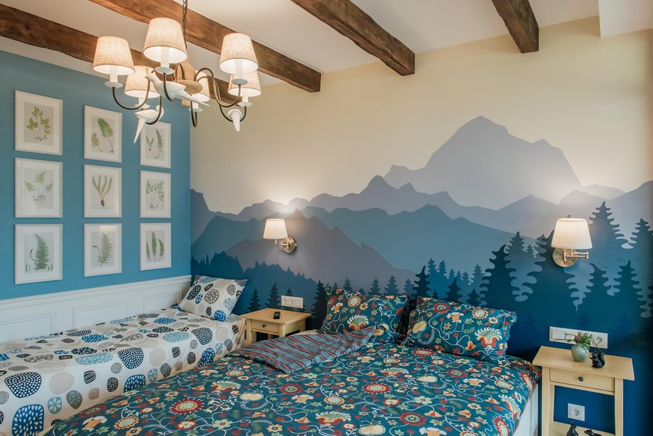 Фотография: Спальня в стиле Прованс и Кантри, Квартира, Проект недели, Сочи, 2 комнаты, 40-60 метров, Монолитно-кирпичный, Красная Поляна, Максим Нода, Номакс, ЖК «Катерина Альпик» – фото на INMYROOM