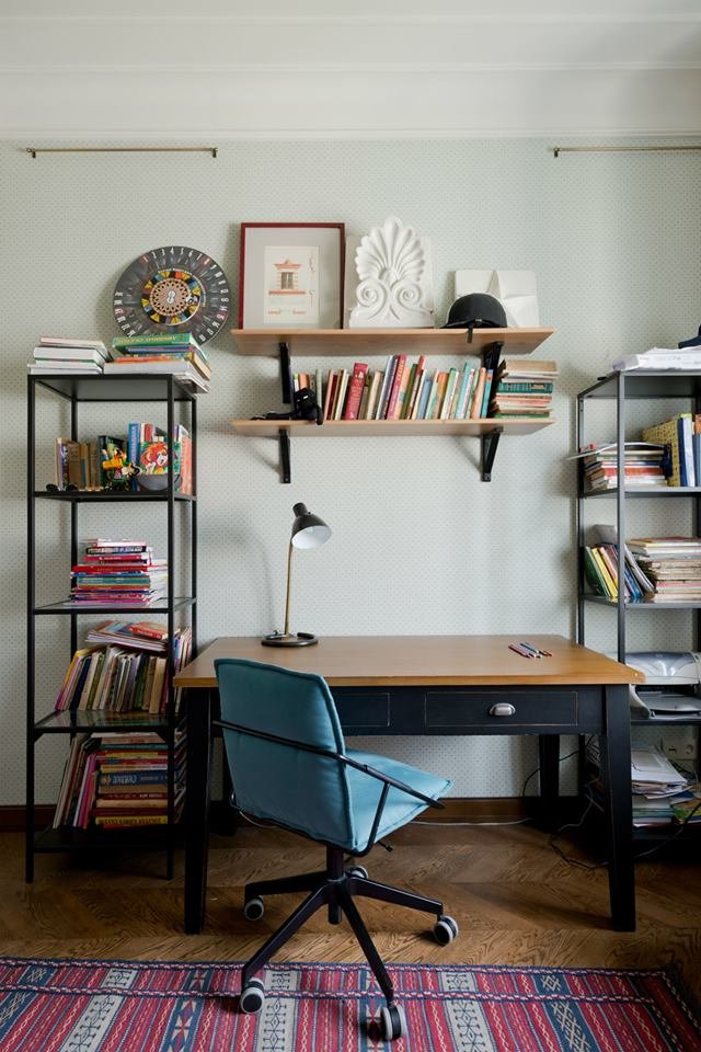 Фотография: в стиле , Классический, Квартира, Visual Comfort, Проект недели, Москва, ИКЕА, интерьер детской, Фрунзенская набережная, Ralf Lauren, Mosaic Del Sur, Анна Кашенцева, как обустроить спальню на месте кухни, мебель ИКЕА в интерьере, интерьер в стиле ампир, Сталинка, 4 и больше, Более 90 метров – фото на INMYROOM