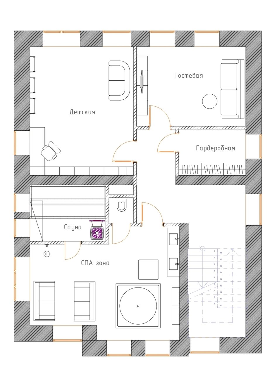 Фотография: Планировки в стиле , Современный, Дом, Проект недели, Дом и дача, Нижний Новгород, 4 и больше, Более 90 метров, Елена Тринитатская – фото на INMYROOM