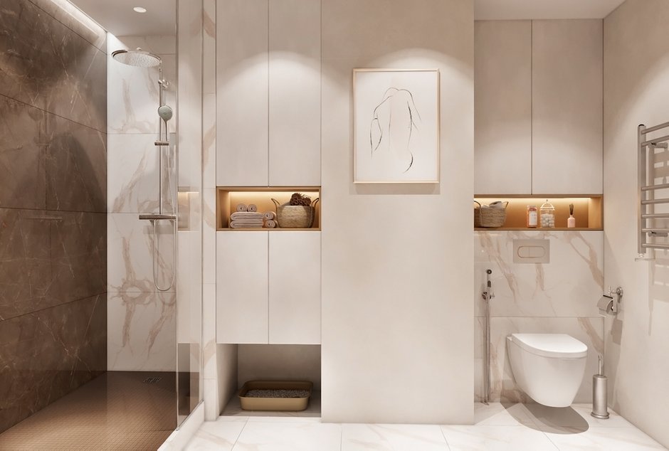 Фотография: Ванная в стиле Современный, Квартира, Проект недели, Красногорск, 1 комната, до 40 метров, 40-60 метров, Алеся Котова – фото на INMYROOM