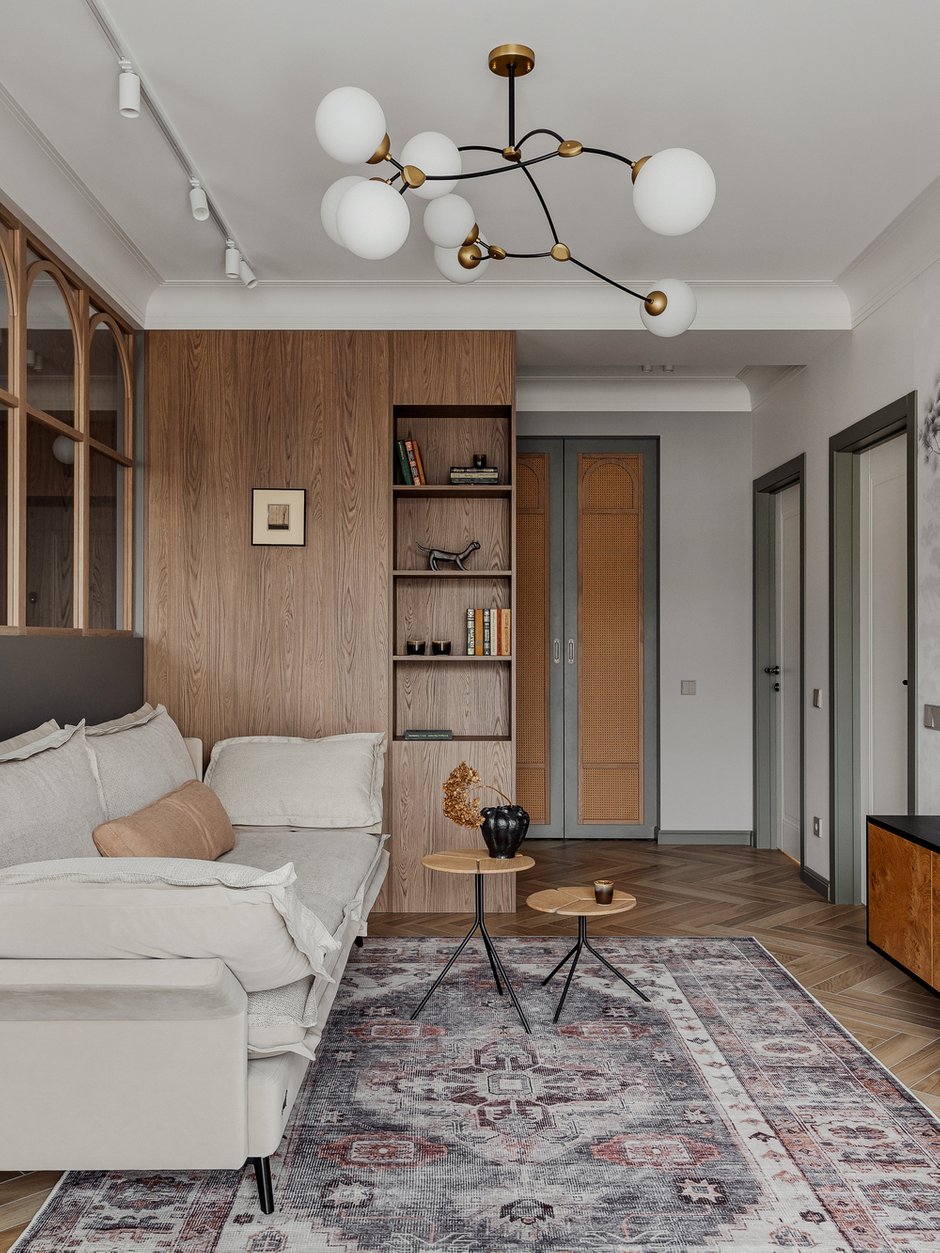 Фотография: Гостиная в стиле Современный, Эклектика, Квартира, Проект дня, Минск, 3 комнаты, Анастасия Венедчук – фото на INMYROOM