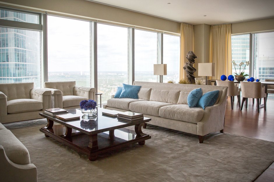 Фотография: Гостиная в стиле Современный, Квартира, Проект недели, Москва, Марина Филиппова, Монолитный дом, 3 комнаты, Более 90 метров, #эксклюзивныепроекты – фото на INMYROOM