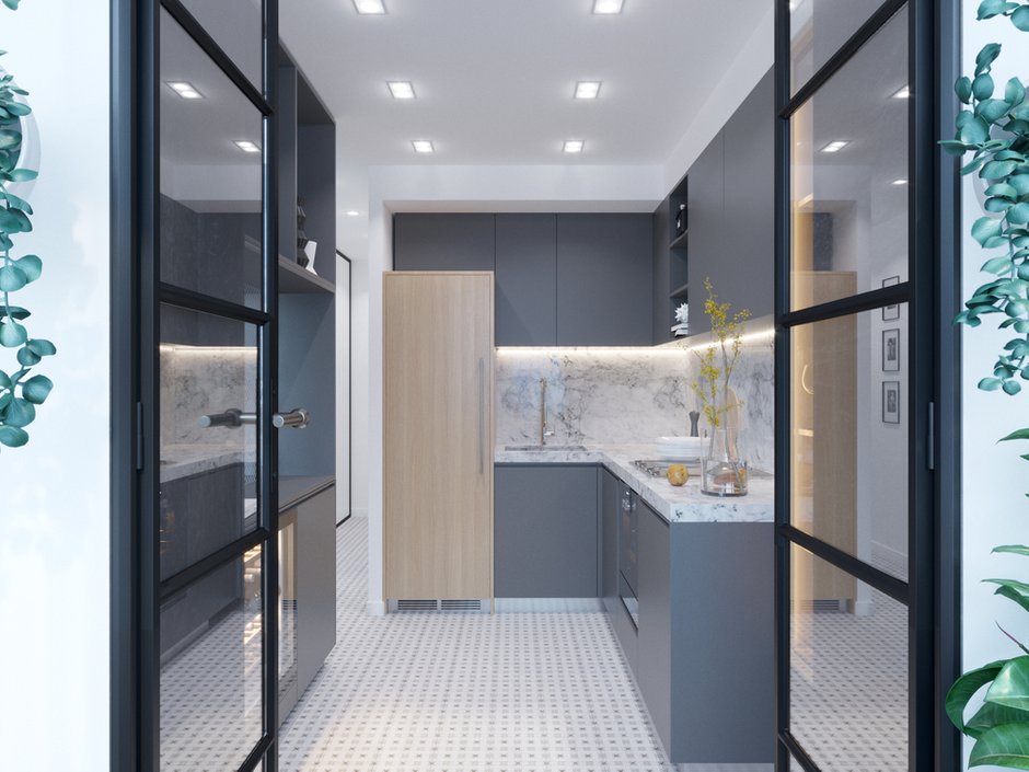 Фотография: Кухня и столовая в стиле Современный, Малогабаритная квартира, квартира холостяка, малогабаритка, 1 комната, до 40 метров, Юлия Тельнова – фото на INMYROOM