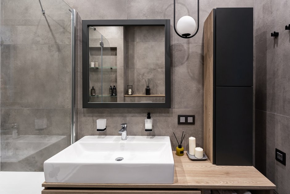 Фотография: Ванная в стиле Современный, Минимализм, Квартира, Проект недели, Москва, 3 комнаты, Более 90 метров, Светлана Гальченко – фото на INMYROOM