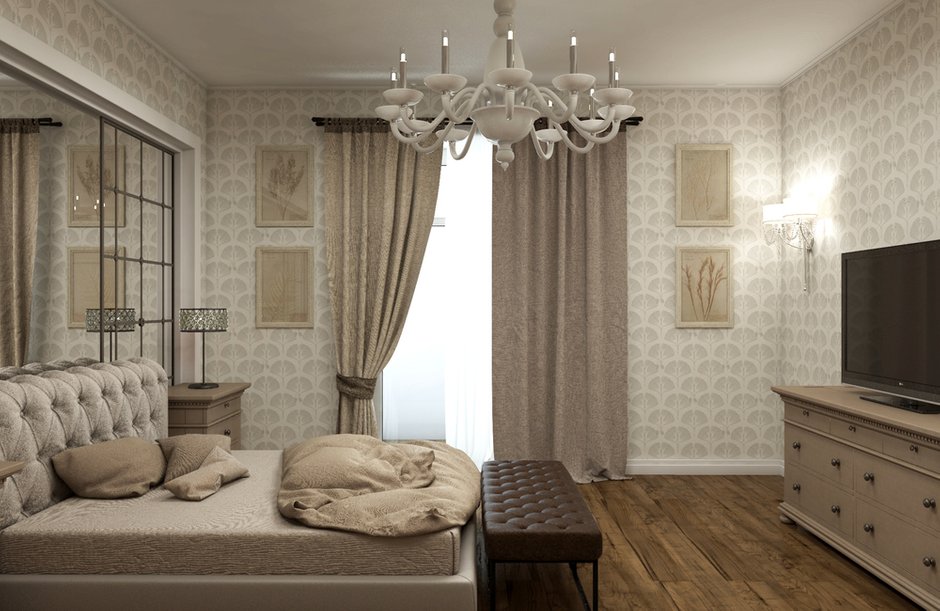 Фотография: Спальня в стиле Прованс и Кантри, Классический, Современный, Квартира, Проект недели, Москва, Сталинка, Марина Бочарова, 4 и больше, Более 90 метров – фото на INMYROOM