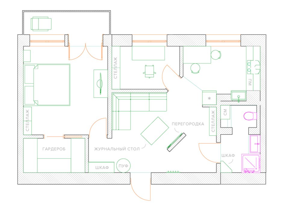 Фотография: Планировки в стиле , Сталинка – фото на INMYROOM